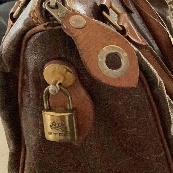 ETRO BORDEAUX PAISLEY PRINT TOTE SHOULDER SATCHEL BAG - Picture 5 of 15